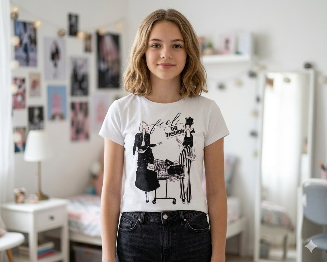 MAYORAL GIRLS WHITE SHORT SLEEVED FASHION PRINT TOP STYLE 6026