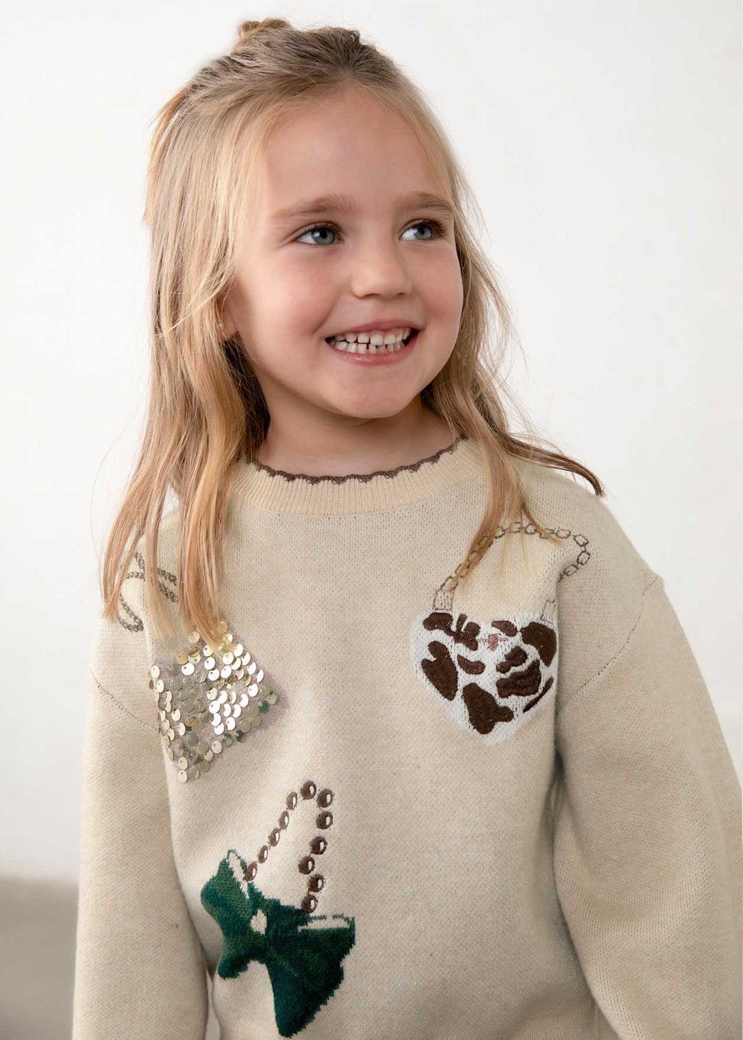 Girls Brown Pleated Skirt & Jumper Set - 4933