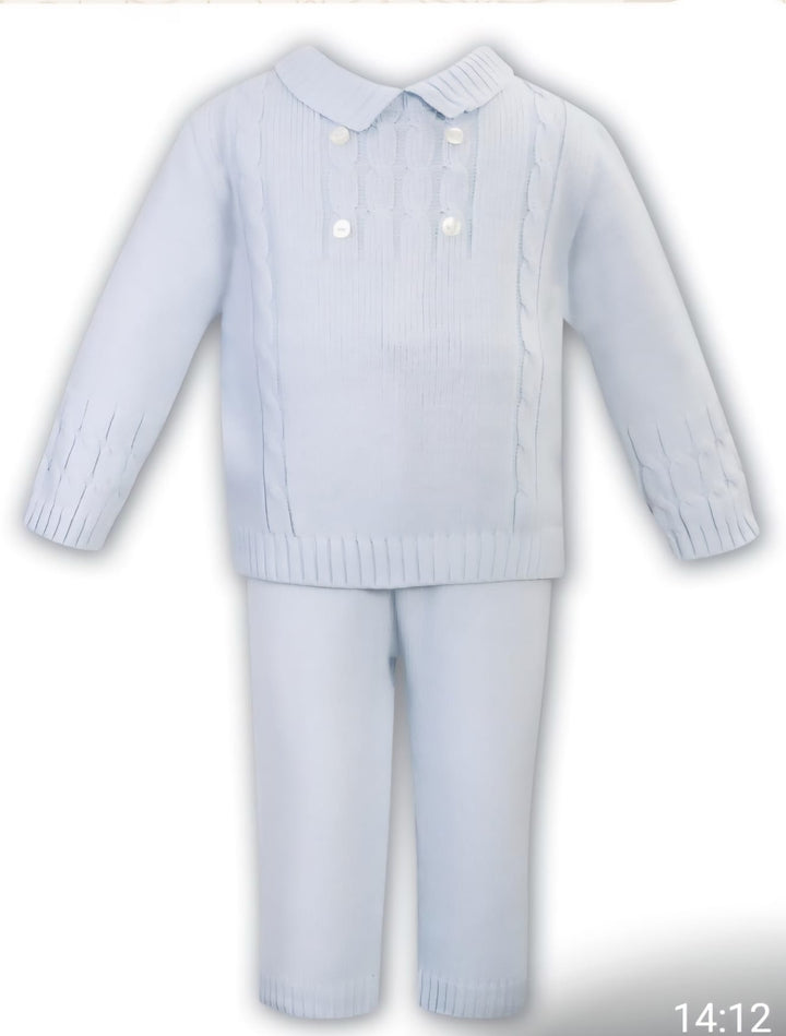 Sarah Louise Boys Light Blue Knitted Tracksuit - 008201