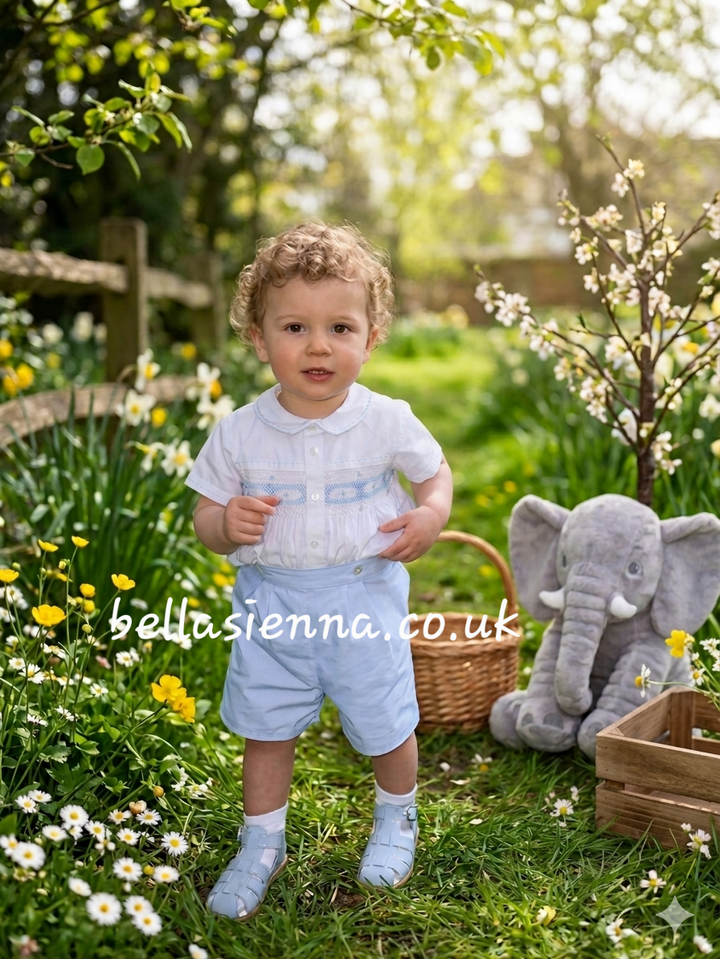 Sarah Louise Boys Heritage Collection Hand Smocked Tow Piece Outfit - C400S