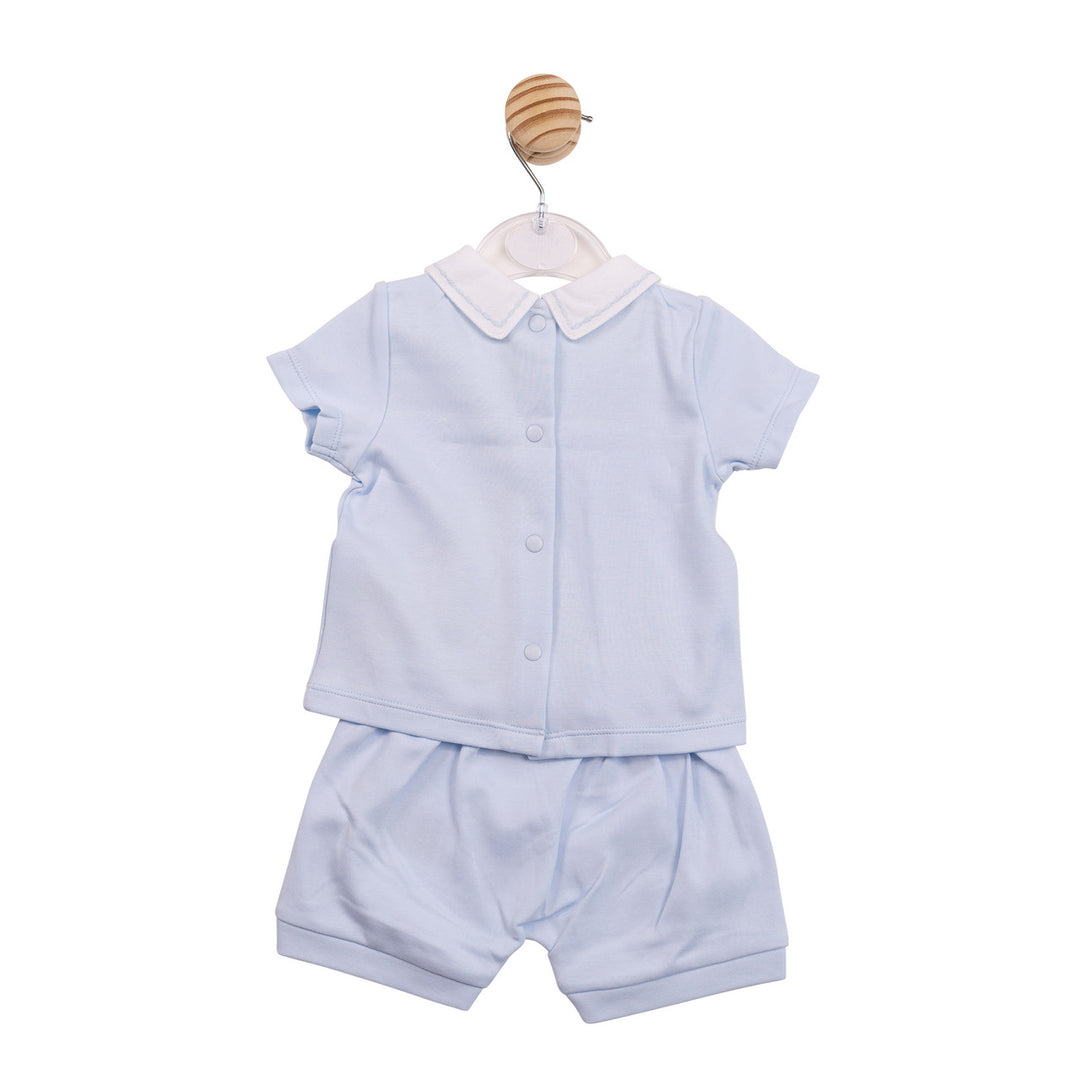Mintini baby Boys Blue & White Classic Shorts Set - MB6882