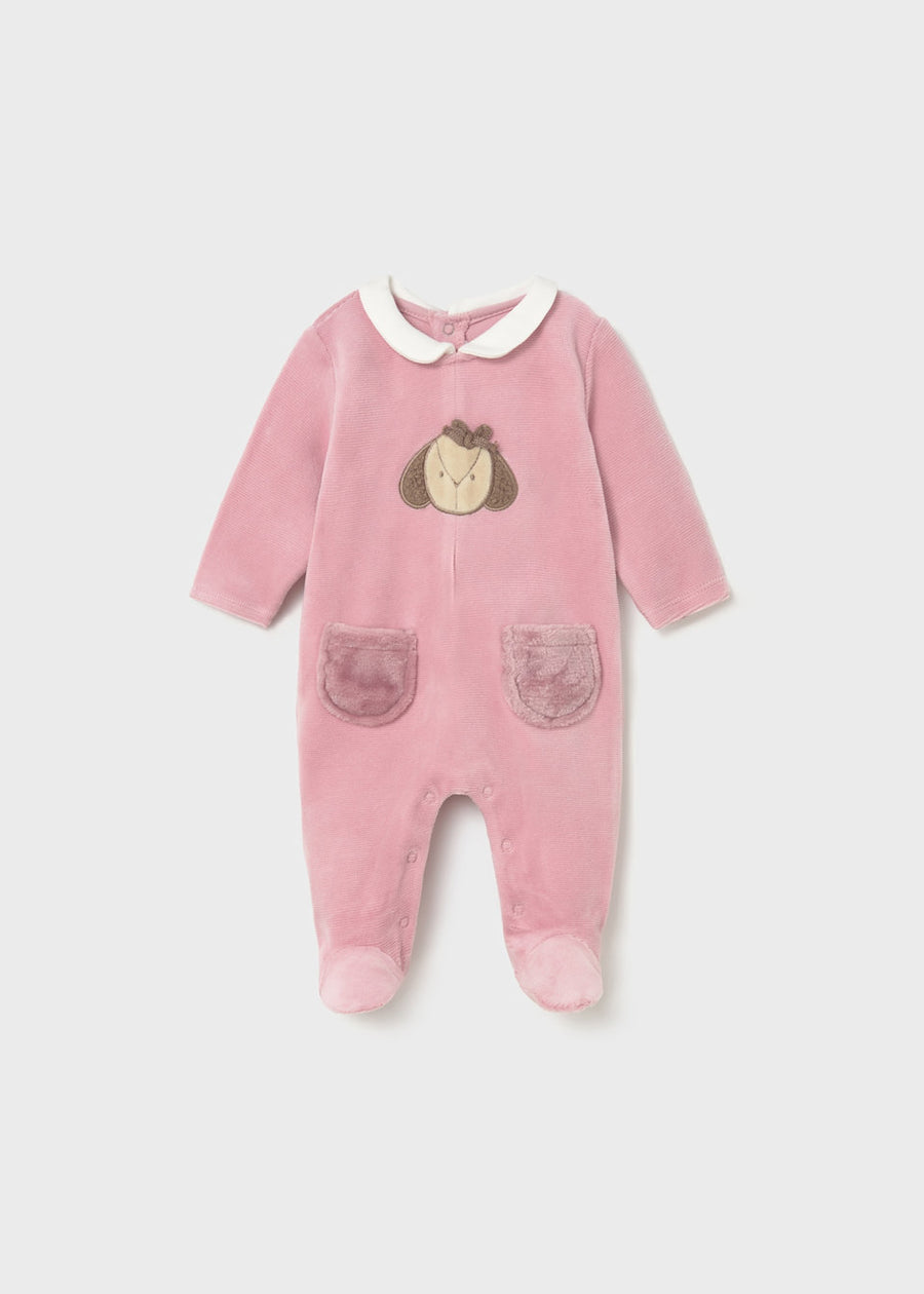 Mayoral Baby Girls Velour Babygrow, All In One, Sleepsuit - 2702