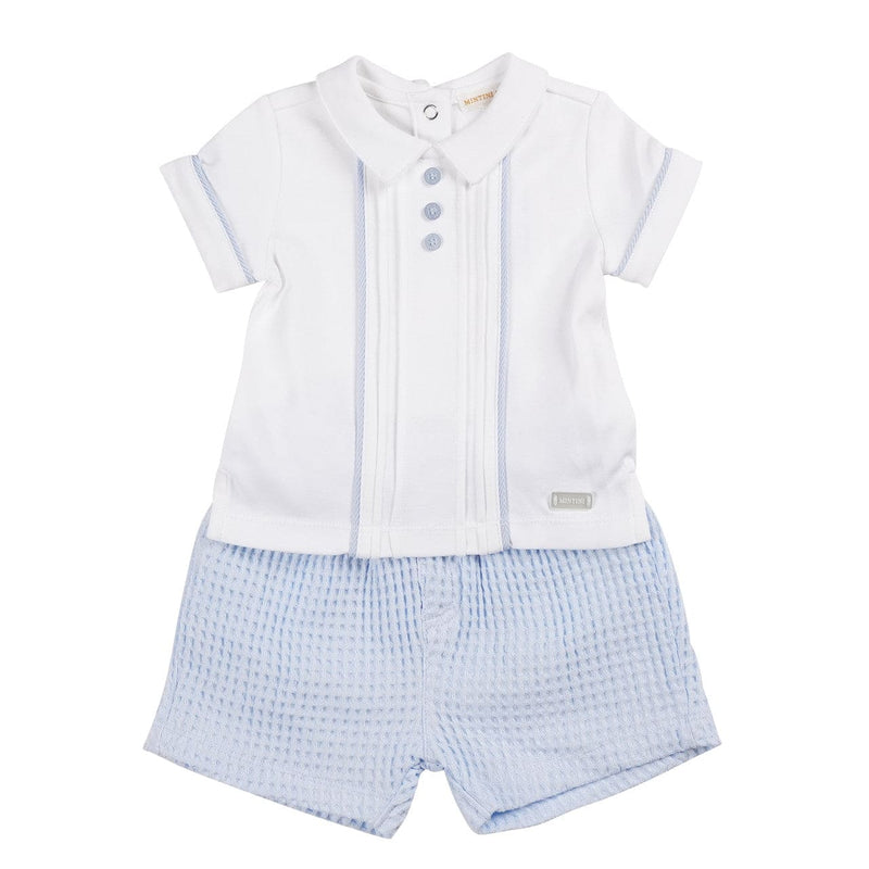Blue & White Boys Two Piece Shorts Set - MB6297