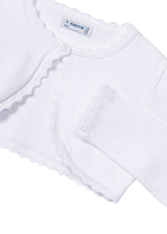 Mayoral Girls Cardigan - Better Cotton - White - 320 - 75 - BLANCO