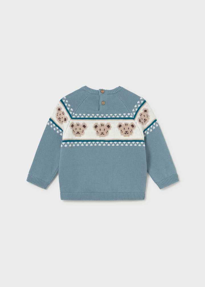 Mayoral Boys Arctic Blue Teddy Bear Jumper & Slim Fit Trousers - 2375 & 563 -42