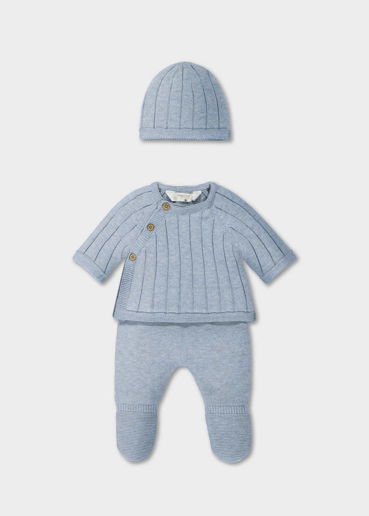 Baby Boys Three Piece Knitted Outfit - 2511 - Cielo - Blue