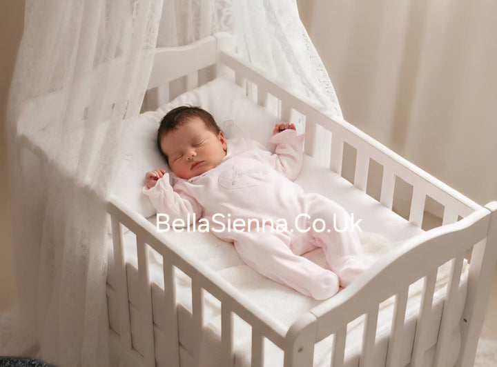 Deolinda "AMORE" Baby Girls Pretty Pink Babygrow With Diamante & Tulle - DBV26106