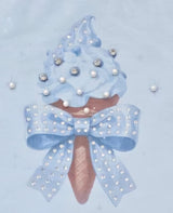 Blue "Ice Cream" Tulle & Bow Leggings Set