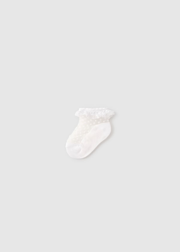 Mayoral White Plumetti Frilly Socks - 10139