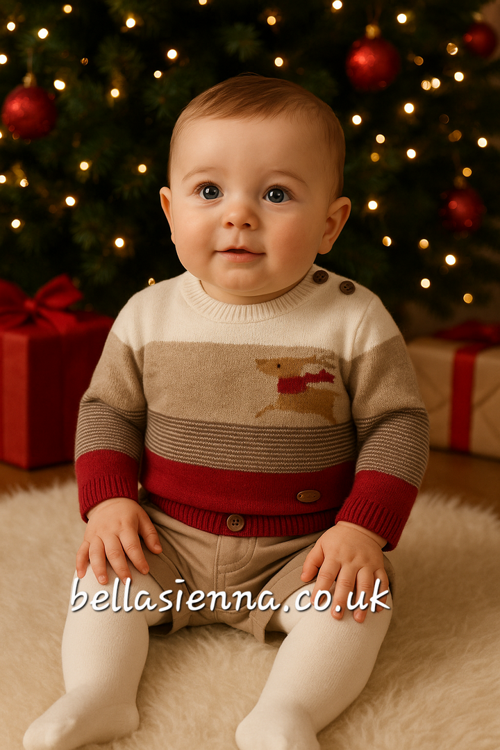 Mayoral Baby Boys 3 Piece Knitted Jumper, Shorts & Tights Set - 2259