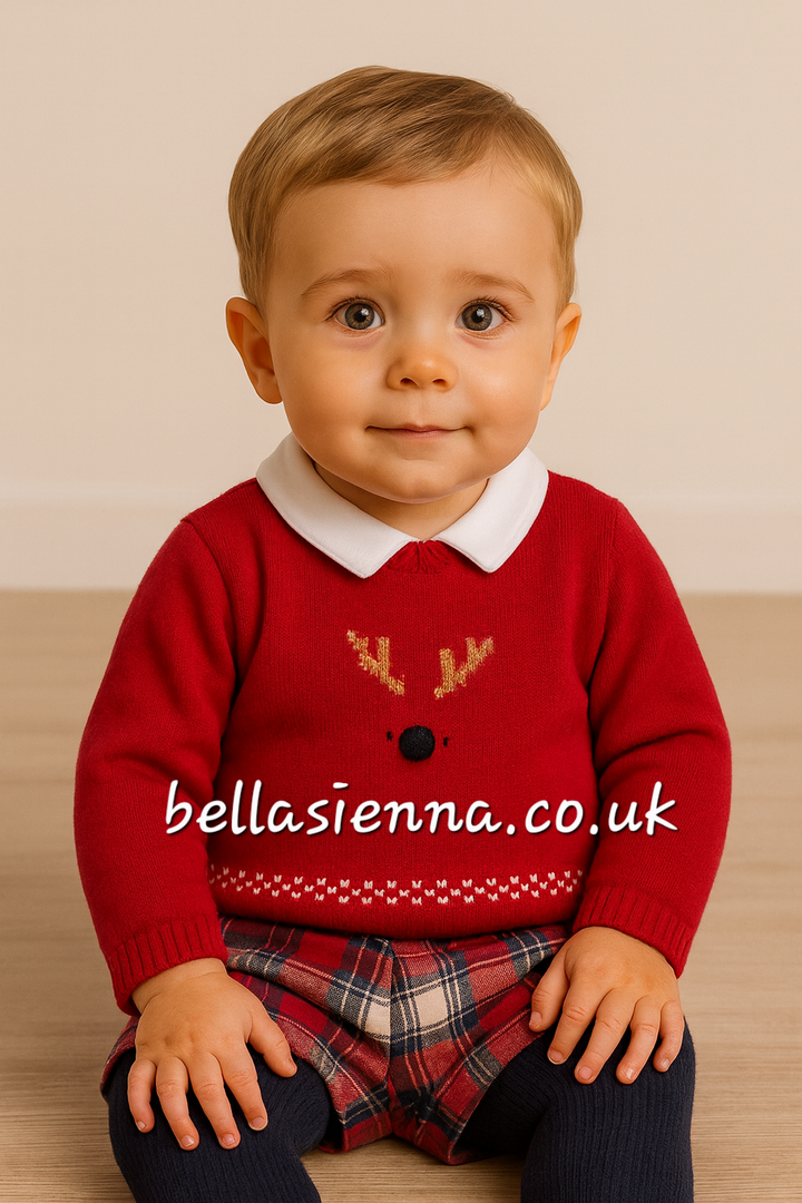 Mayoral Baby Boys Three Piece Christams Jumper, Shorts & Tights Set - 2249