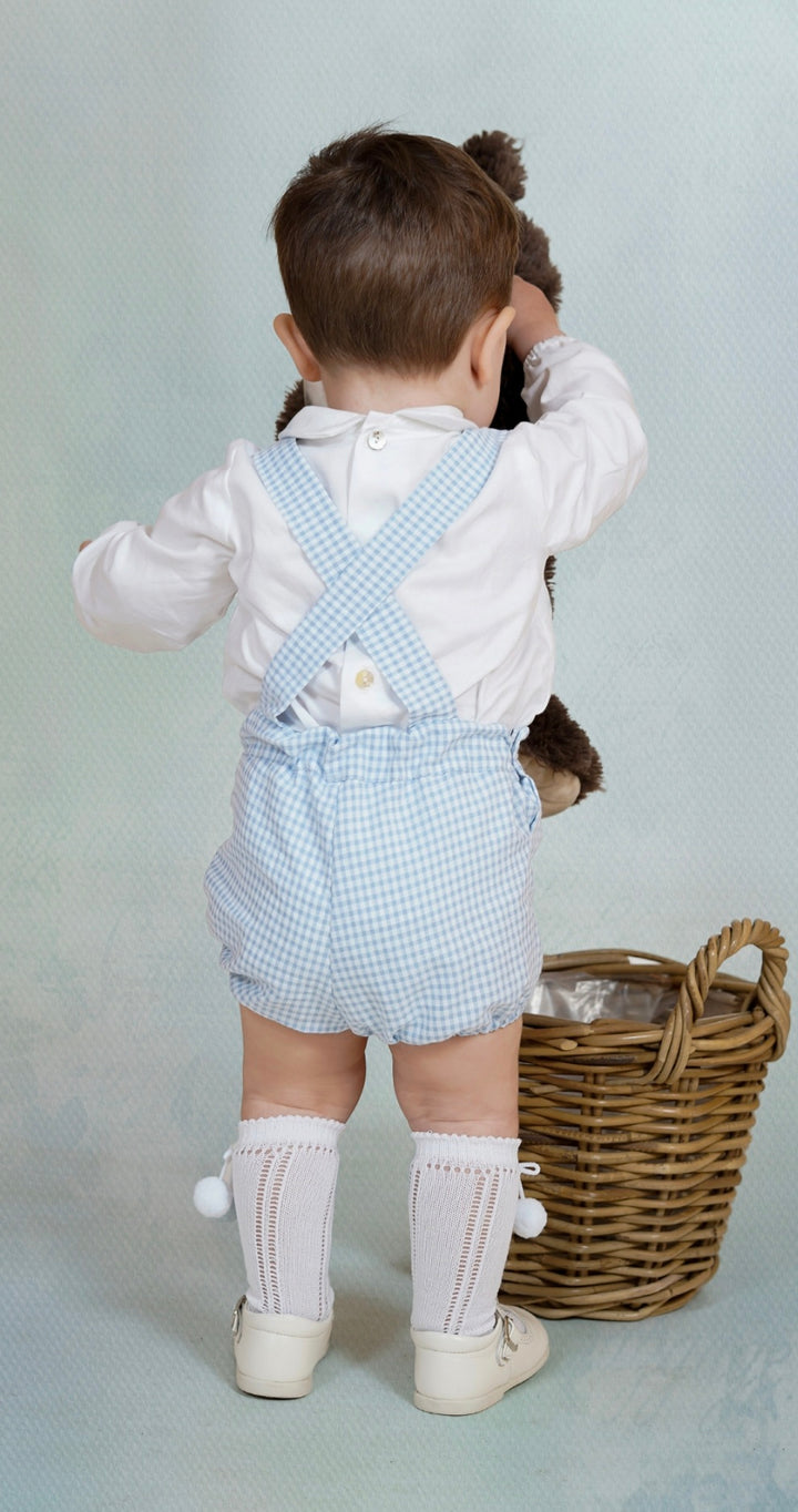 Petit Dbb Boys Two Piece Blue & White Gingham Set - 26319