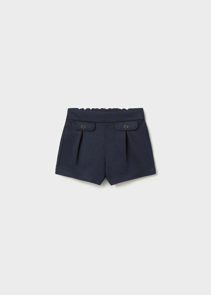 Mayoral Girl Red "Puppy Dog" Jumper With Bow & Navy Twill Shorts - 2385 & 2202