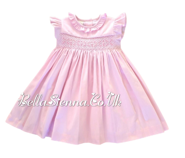 Pretty Originals Girls Pink Hand Smocked Traditional Dress - BD02307