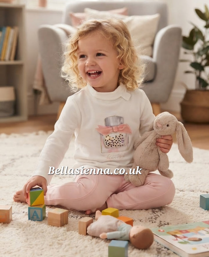 Mayoral Toddlers Ivory And Pink Legging Set 2084