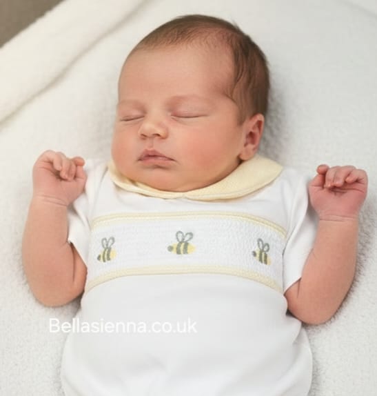 Deolinda Baby White & Lemon "Bee" Romper - DBV26737