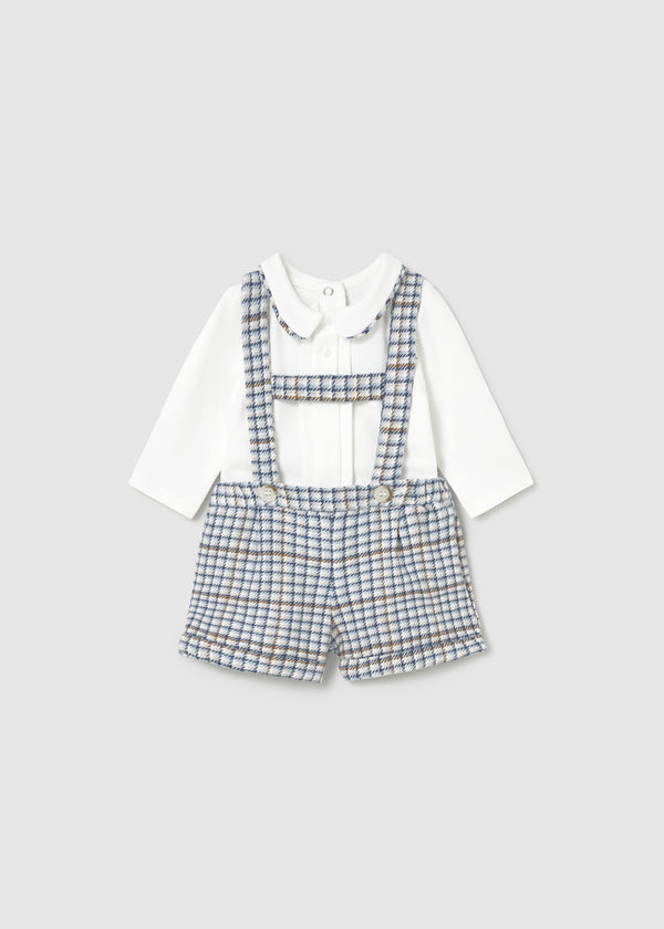 Mayoral Boys Winter Blue Check Three Piece Set - 2258 - With Cardigan  2237