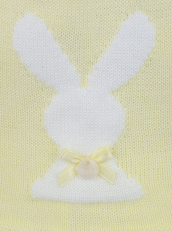 Girls Lemon & White Bunny Rabbit Jumper & Jam Pants Set - DANI