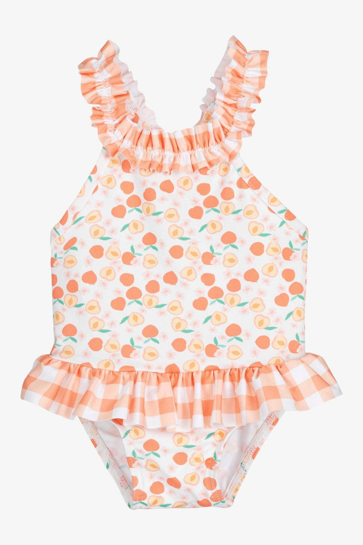 Calamaro Baby Girls "Peach" Swimming Costume With Bow Back - 23819
