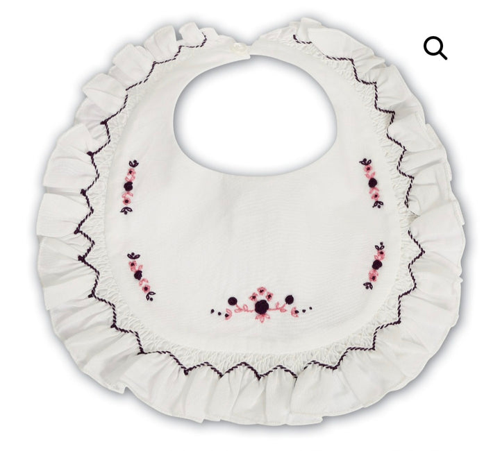Exclusive To Bella Sienna - Sarah Louise Ivory/Plum Bundle - Smocked Bonnet, Smocked Booties, Smocked Bib, Frilly Pants