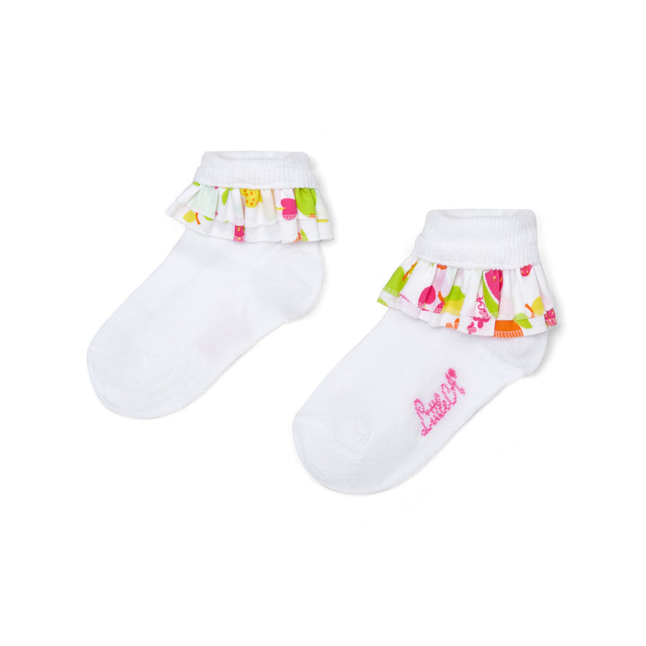PRE - ORDER - Little A - "CUTIE FRUTTI" - LA26210 Poppy - Fruit print clips frill ankle socks