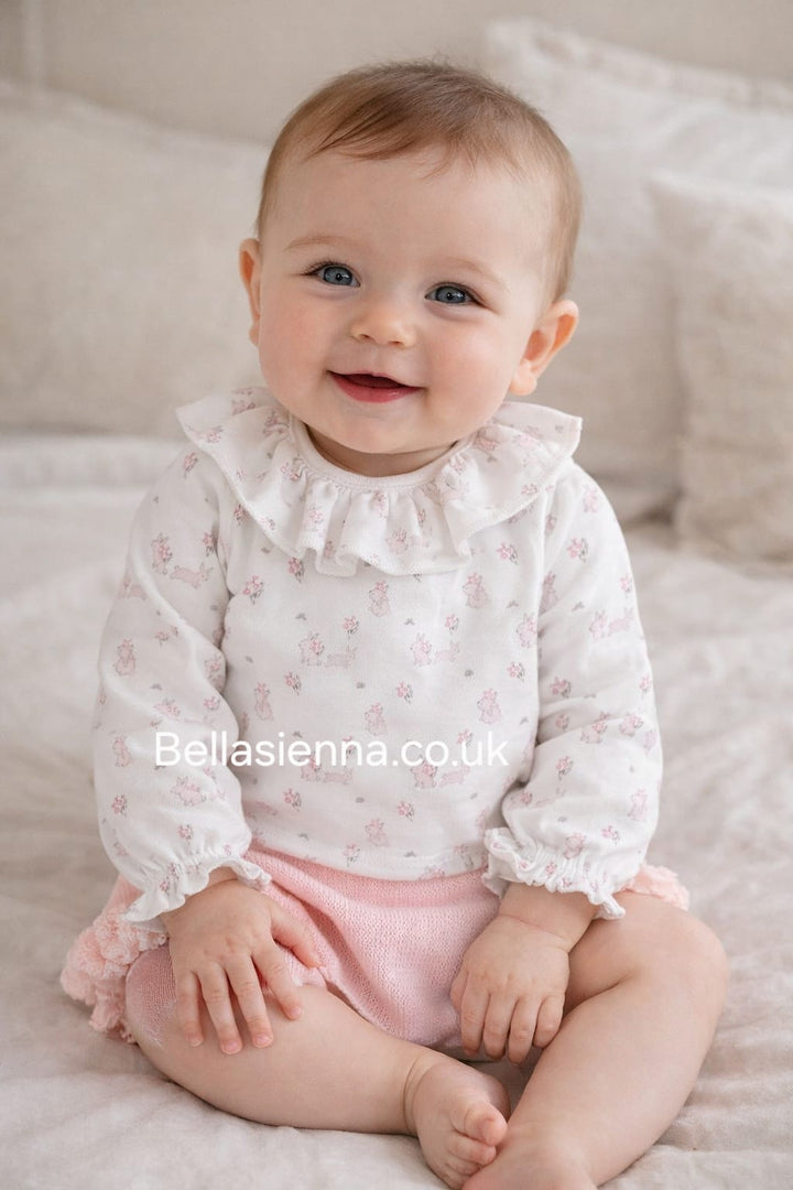 Pex Girls Baby Bunnies Two Piece Top & Knitted Pants Set - B092001415