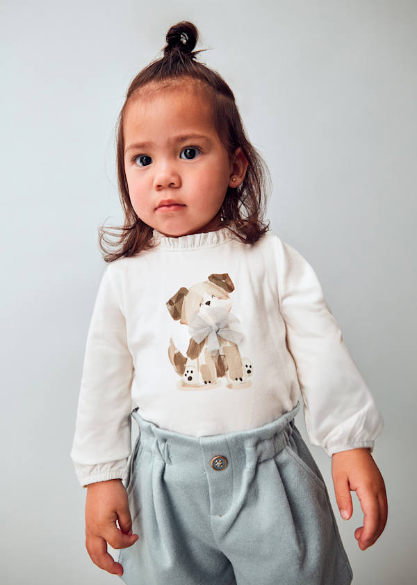 Mayoral Girls Doggy Top & Shorts Set - 2075 & 2261 - Blue Bell