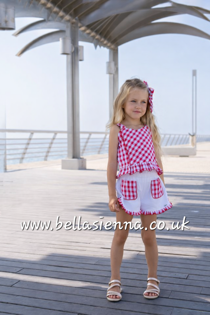 Miranda Girls Red & White Shorts Set- 0616