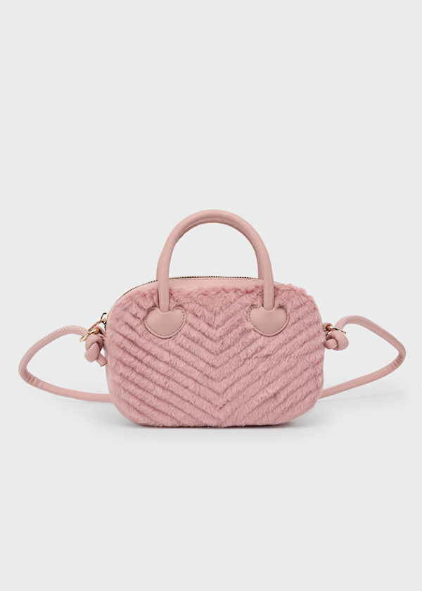 Mayoral Girls Pink Faux Fur Handbag - 10084