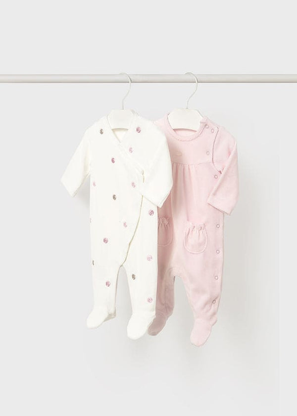 Mayoral Baby Girls Pack Of Two Velour Sleepsuits - 2706