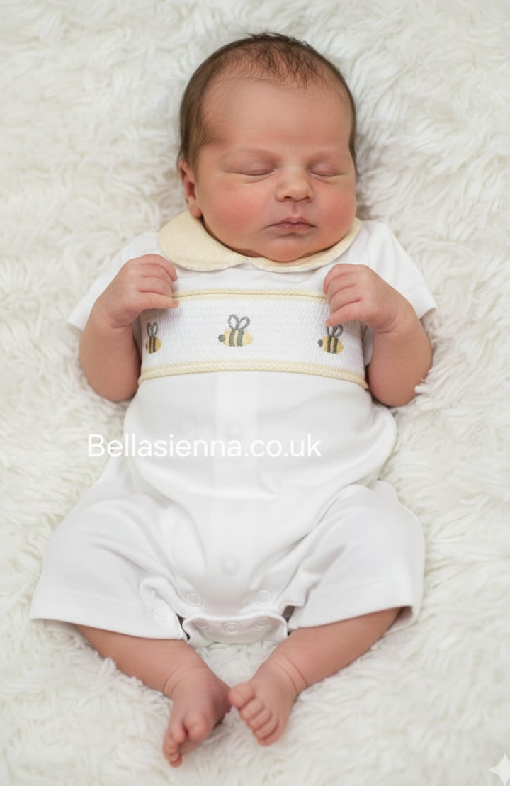Deolinda Baby White & Lemon "Bee" Romper - DBV26737
