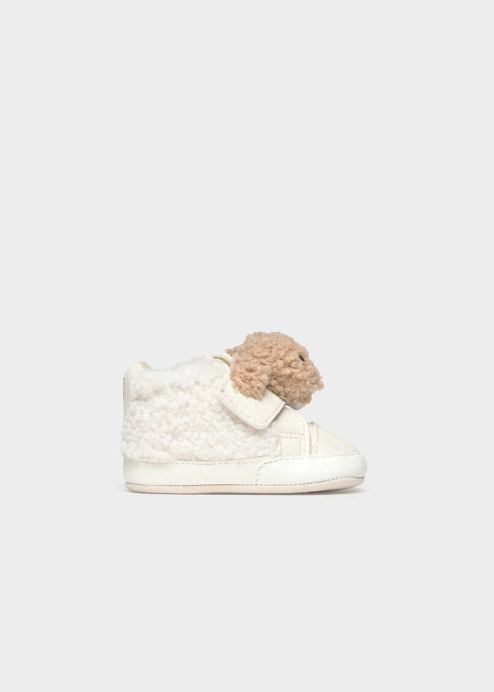 Unisex Cream & Beige Teddy Bear Shoe - 9164
