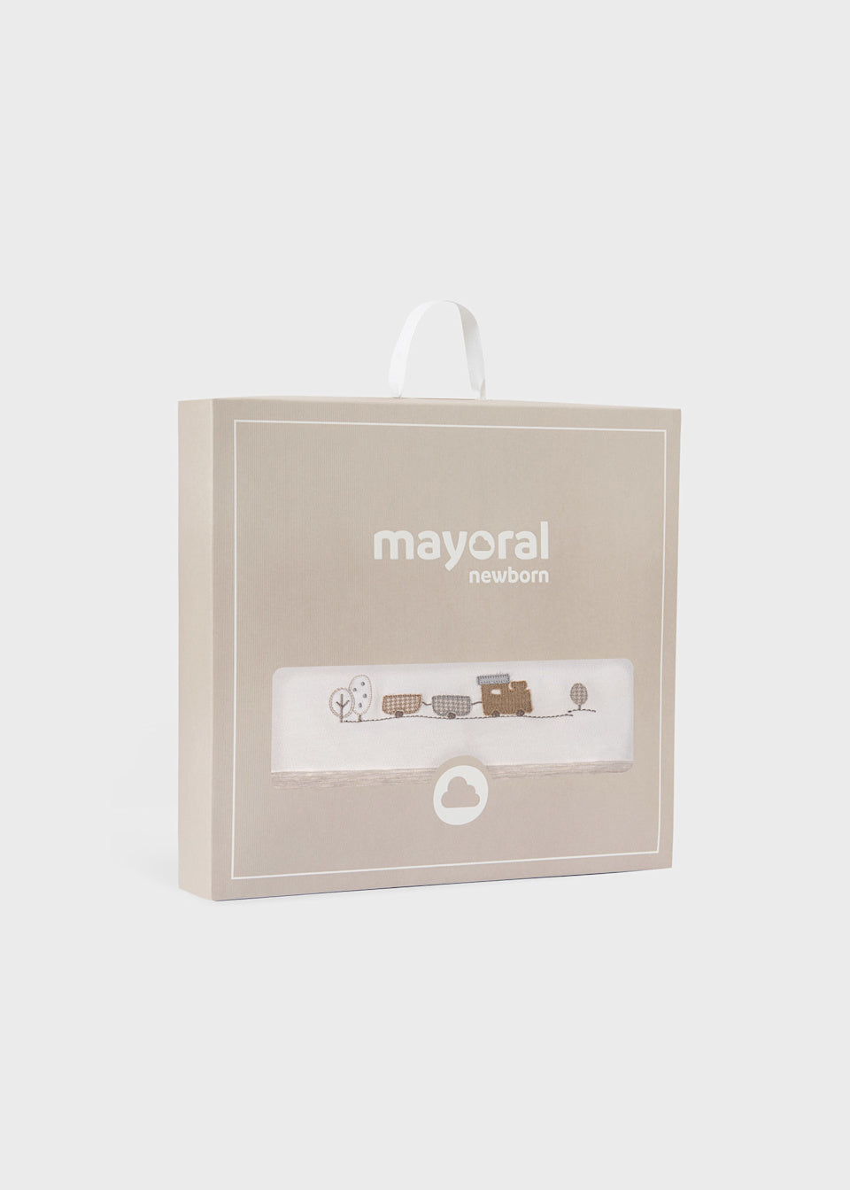 Mayoral Baby Boys Ivory & Beige Train Blanket - 9958