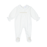 Chic By Deolinda Ivory Velour All In One Babygrow Sleepsuit - CDI25015 - Linda