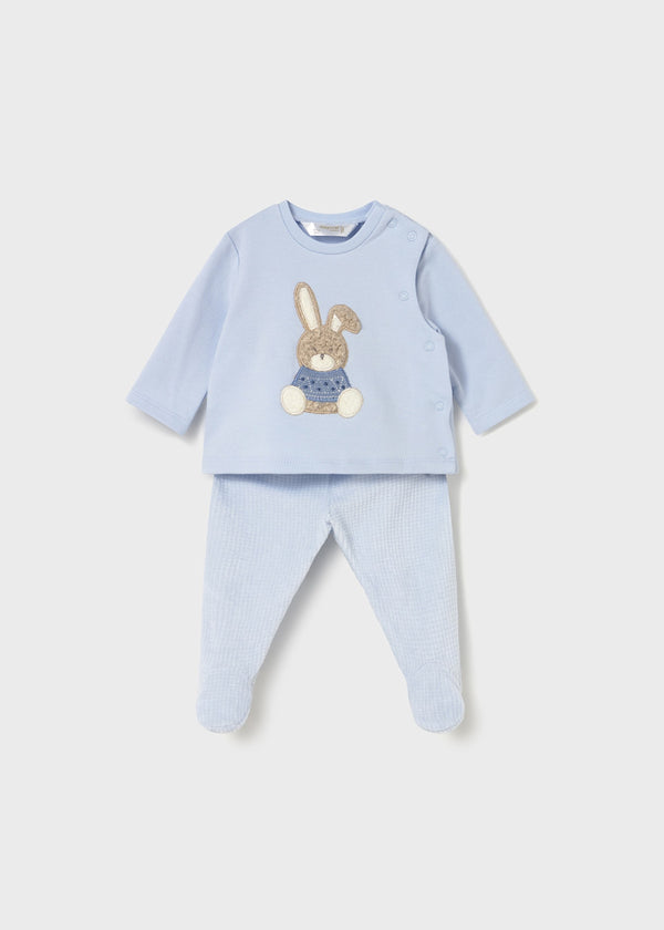 Mayoral Baby Boys Bunny Rabbit Jumper & Footed Trouser Set - 2566