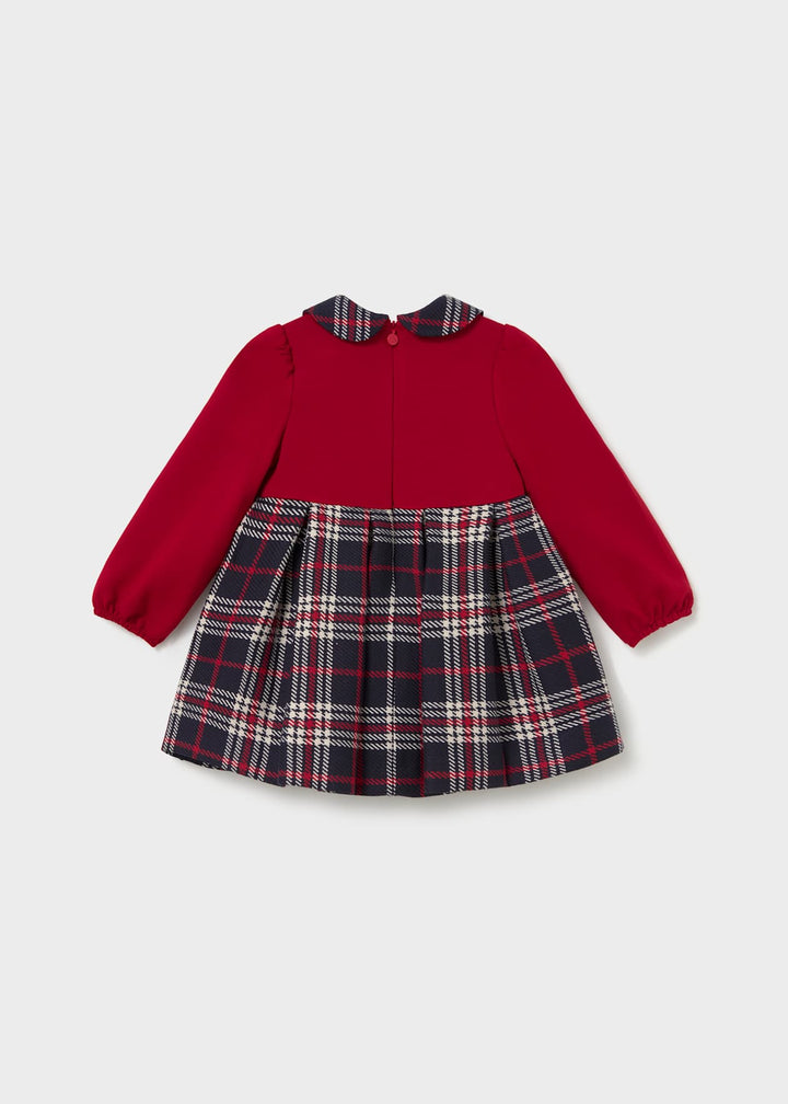 Mayoral Girl Red & Navy Check Combo Dress - 2945
