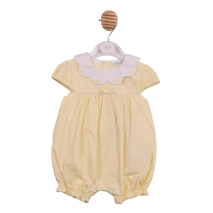 Mintini Baby Girls Lemon Romper With Bows - MB7037