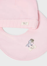 Mayoral Baby Girls 3 Piece Pink Gift Set - Babygrow, Bib & Hat Set - 9979
