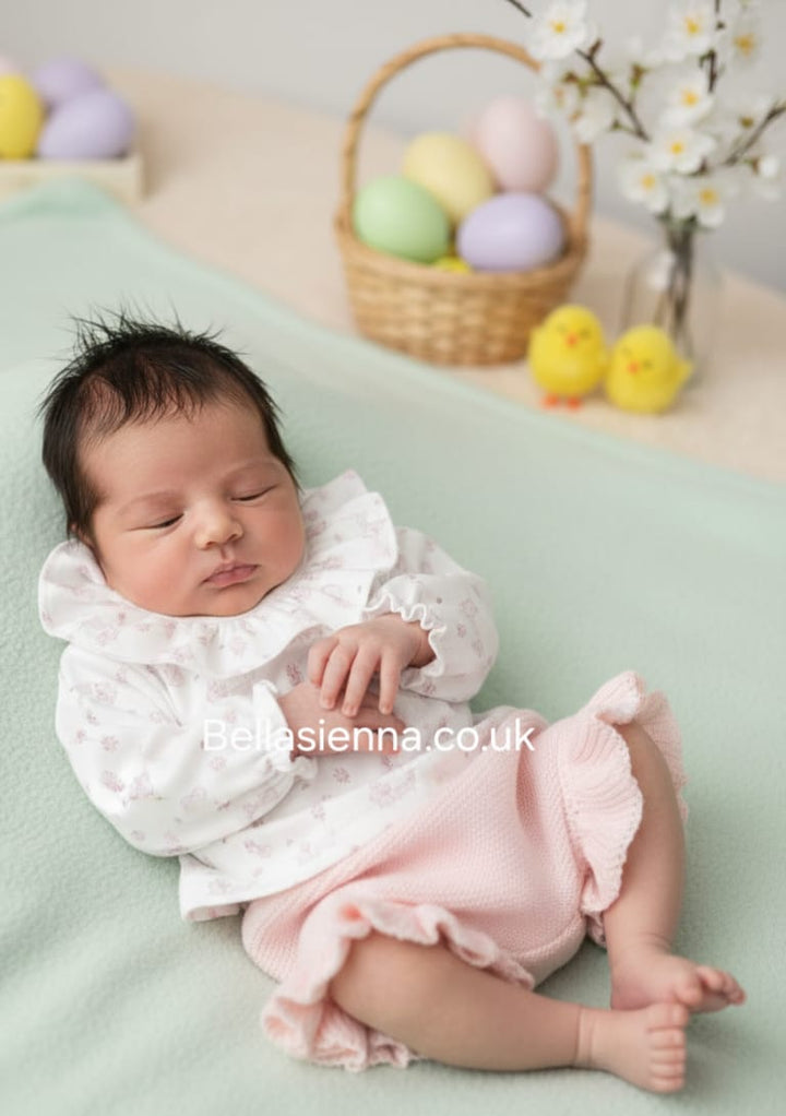 Pex Girls Baby Bunnies Two Piece Top & Knitted Pants Set - B092001415