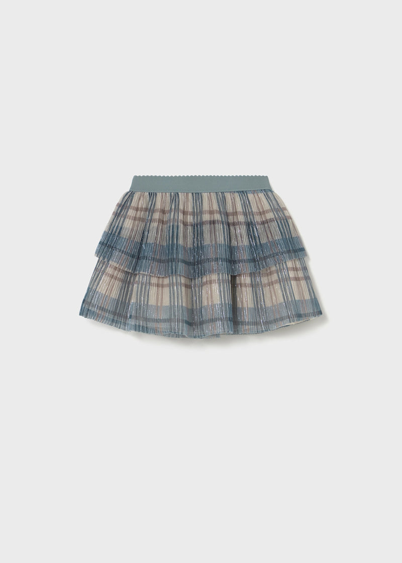 Mayoral Girls Three Piece Set - Skirt, Long Sleeved Top & Cardigan - 2922 - Blue bell