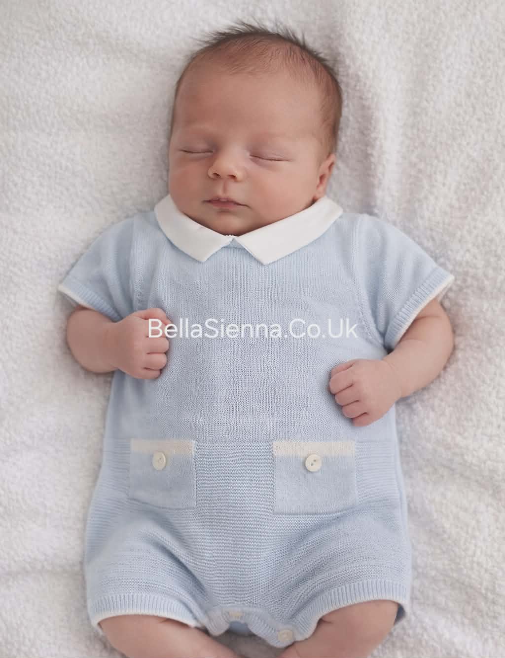 Emile et Rose Boys Baby Blue Knitted Romper - Logan