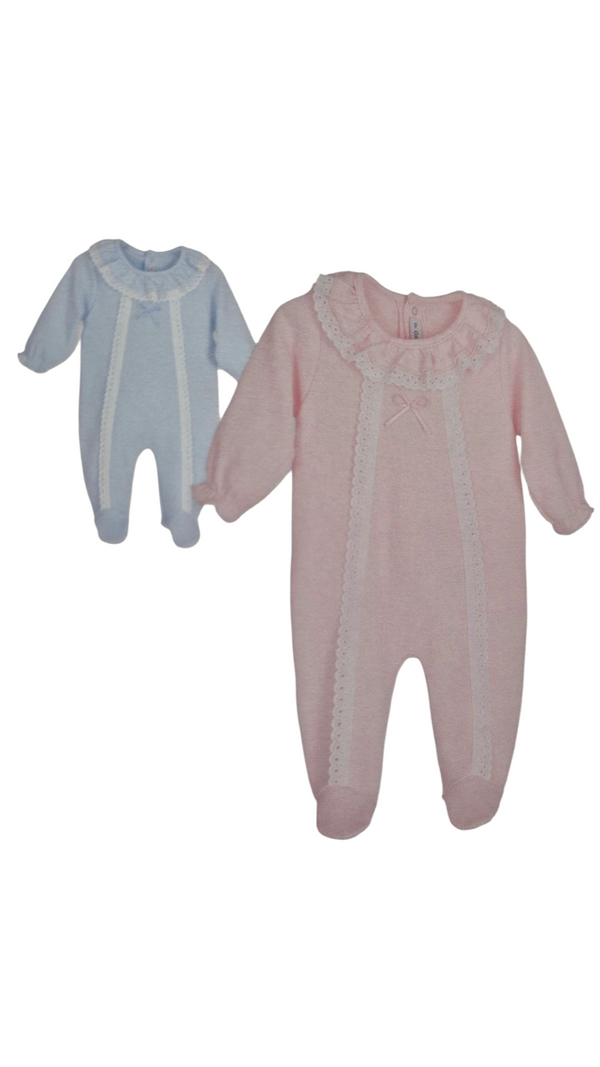 Calamaro Blue & White All In One Babygrow, Sleepsuit & Matching Headband - 33048