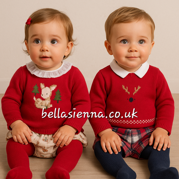 Mayoral Baby Boys Three Piece Christams Jumper, Shorts & Tights Set - 2249
