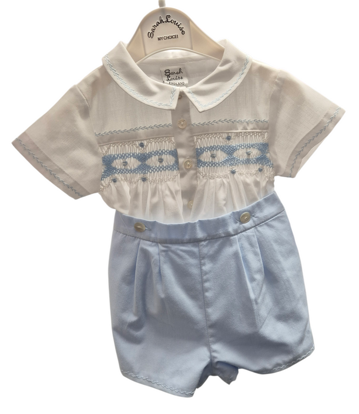 Sarah Louise Boys Heritage Collection Hand Smocked Tow Piece Outfit - C400S