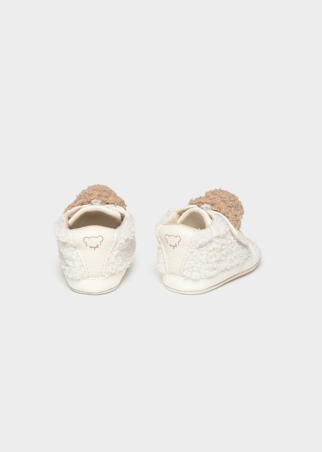 Unisex Cream & Beige Teddy Bear Shoe - 9164