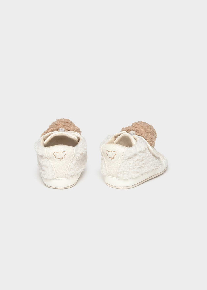 Unisex Cream & Beige Teddy Bear Shoe - 9164