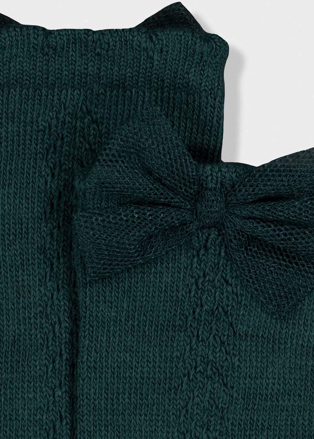 Knee High Bow Socks - 22 - Bottle Green - 10252