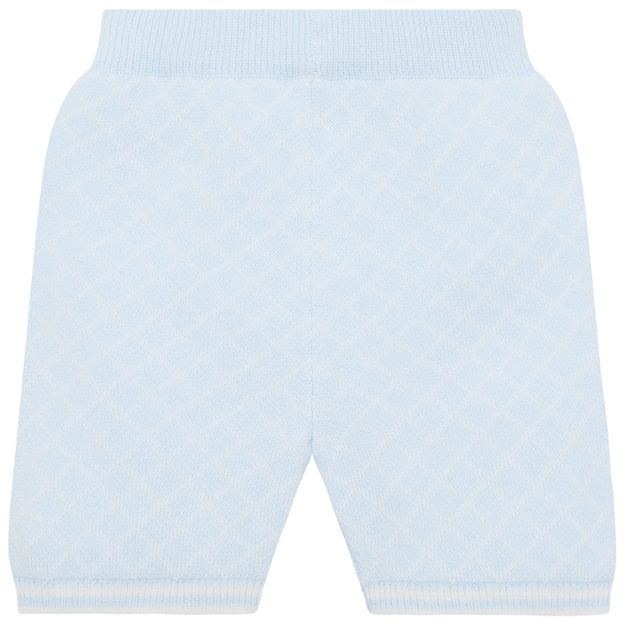 Emile et Rose Boys Baby Blue Knitted Two Piece With Teddy Bear Motif - Lennox
