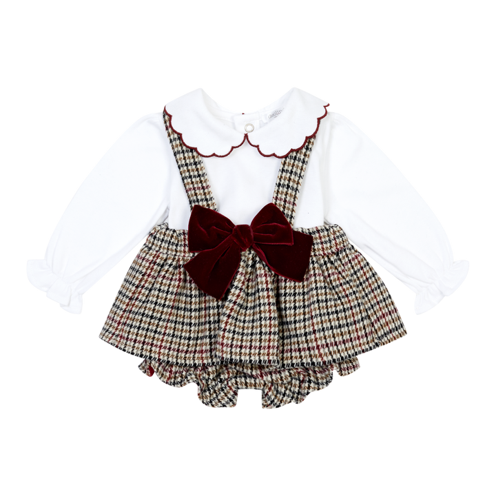 Deolinda Girls Houndstooth Bloomers & Blouse Set -DBI26610