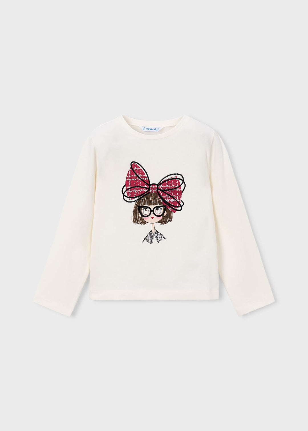 Mayoral Girls Long Sleeved Top & Tweed Shorts Set - 4034 & 4230